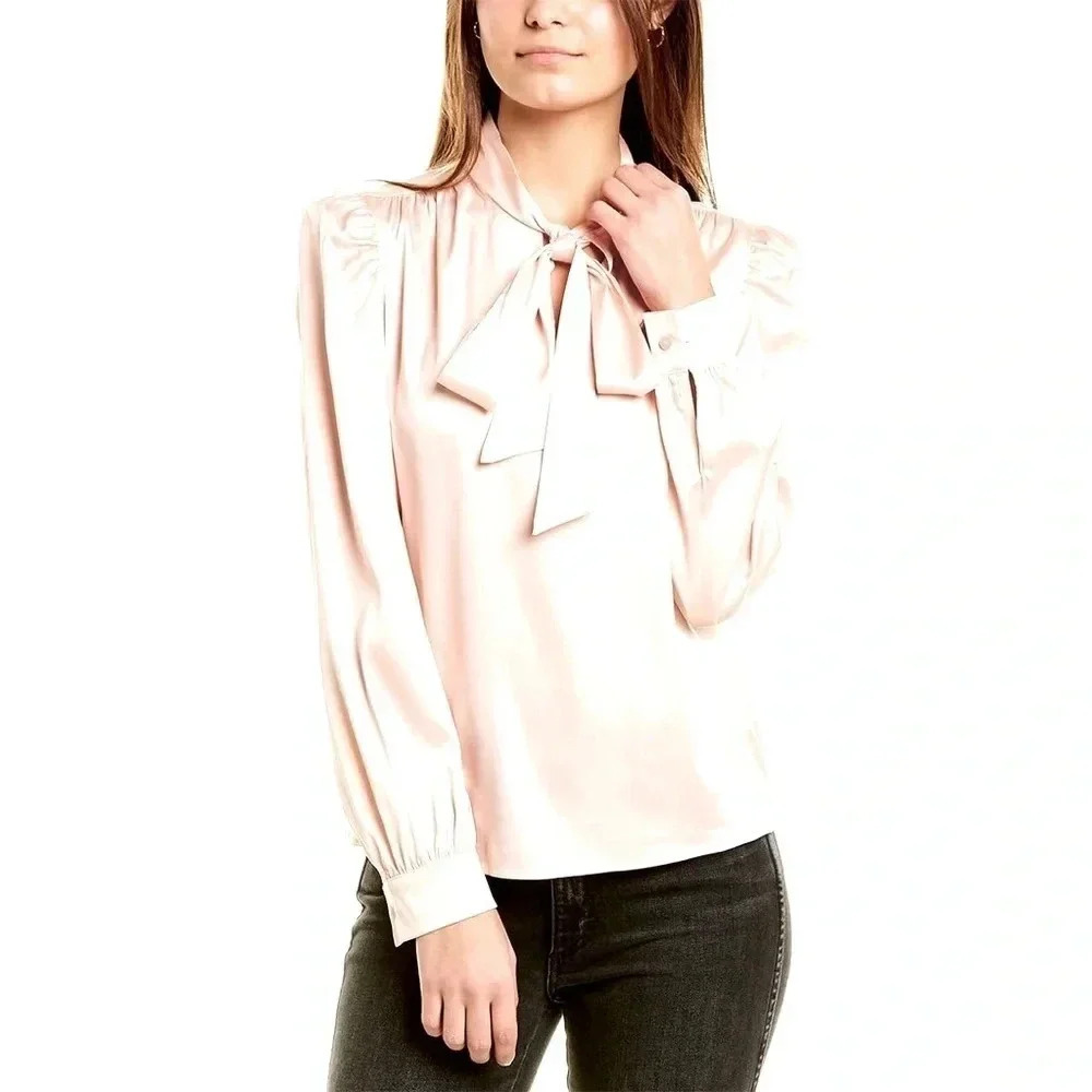 Walter Baker Duchess Tie Blouse Cream Ivory Bow Women’s Size XS